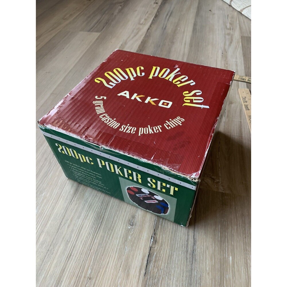 NIB - AKKO 200 Piece 5-gram Heavy Casino Poker Chips Wheel (New)